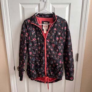 Mossimo Floral Anorak Jacket Water‎ Resistant Lightweight Full Zip Small